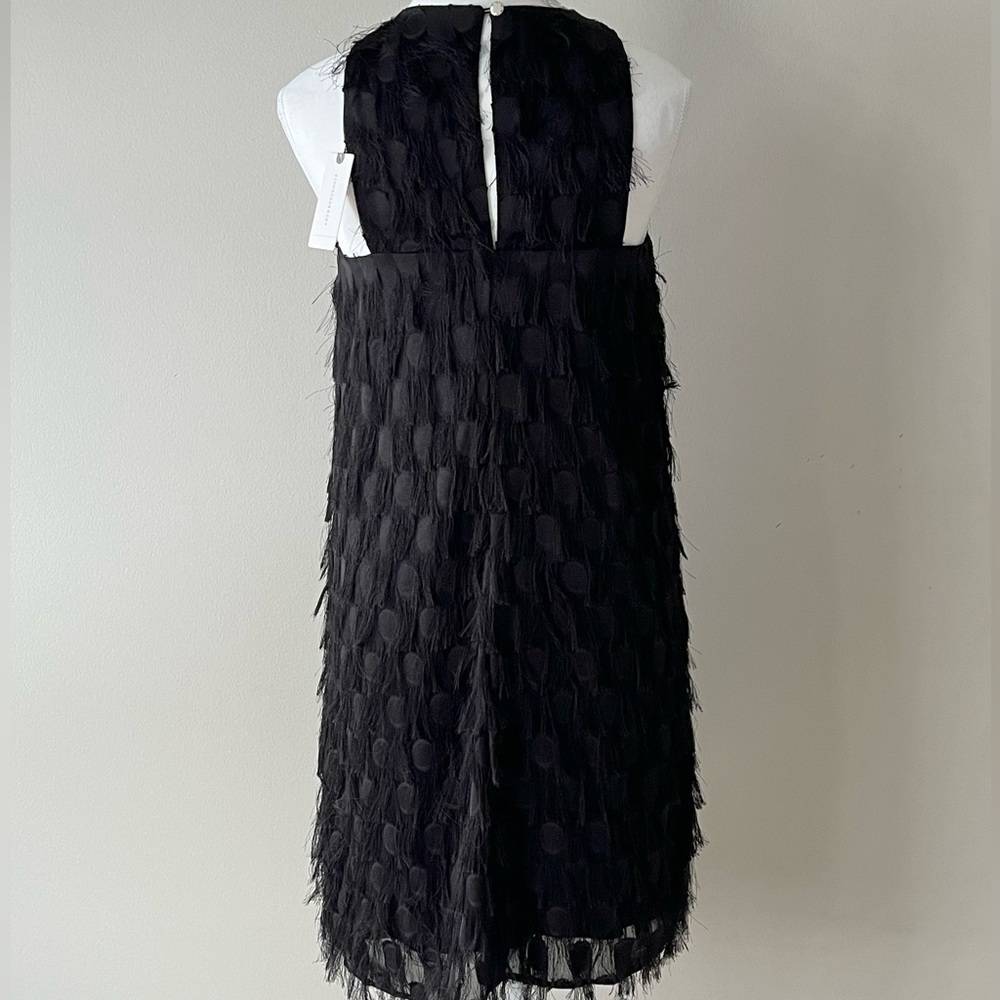 Anthropologie NWT Roxie Fringe Party Mini Dress Black Size 4 - Picture 3 of 7